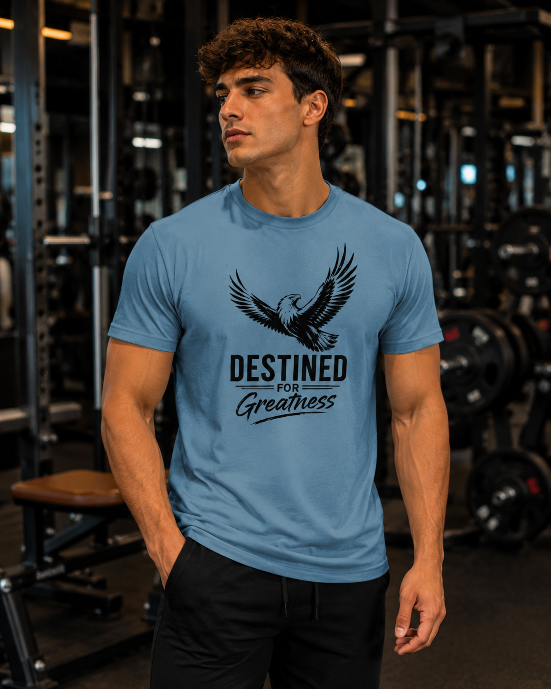 Destined for Greatness Eagle Graphic T-Shirt Black Letters | Inspirational Christian Tee