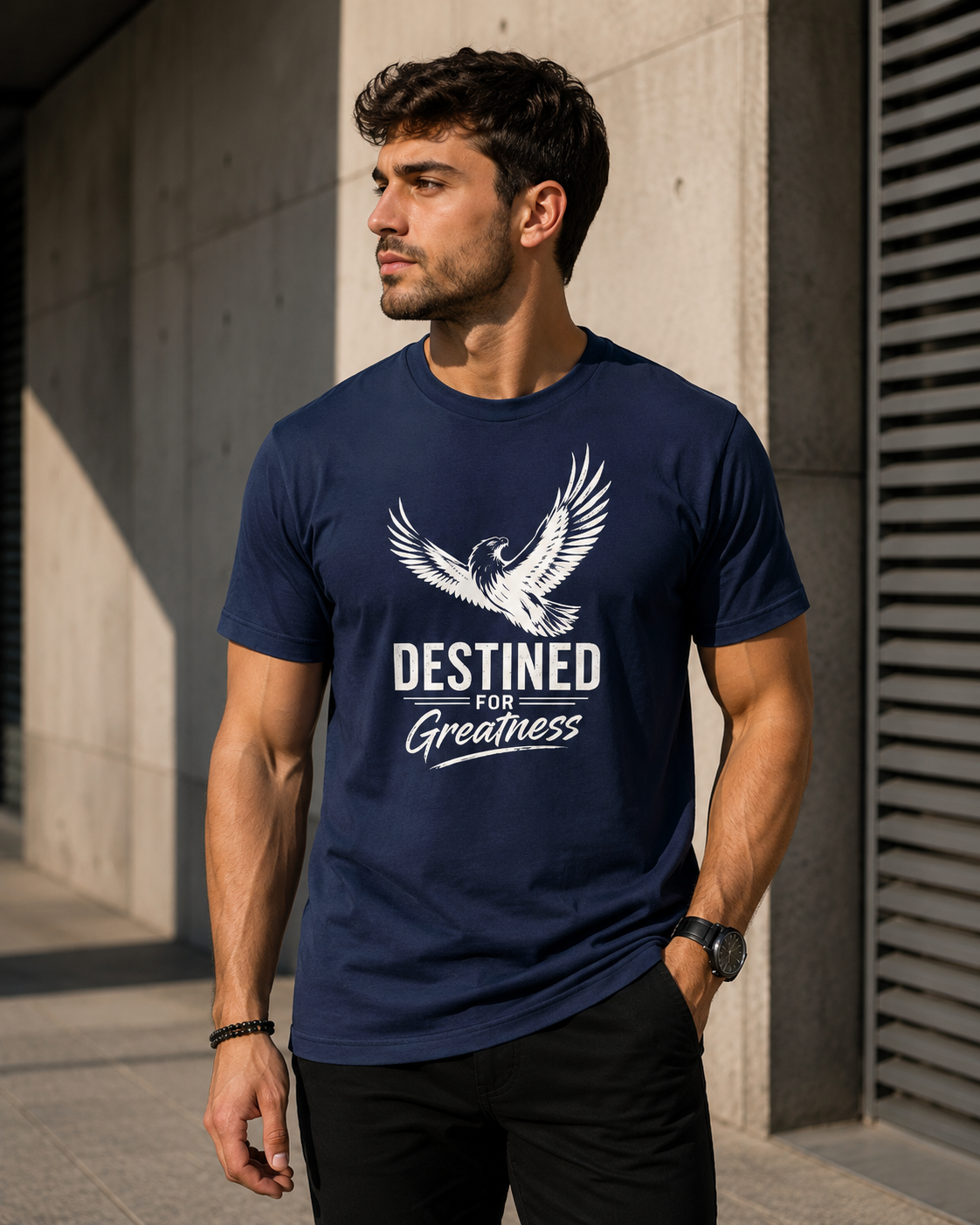 Destined for Greatness Eagle Graphic T-Shirt White Letters | Inspirational Christian Tee