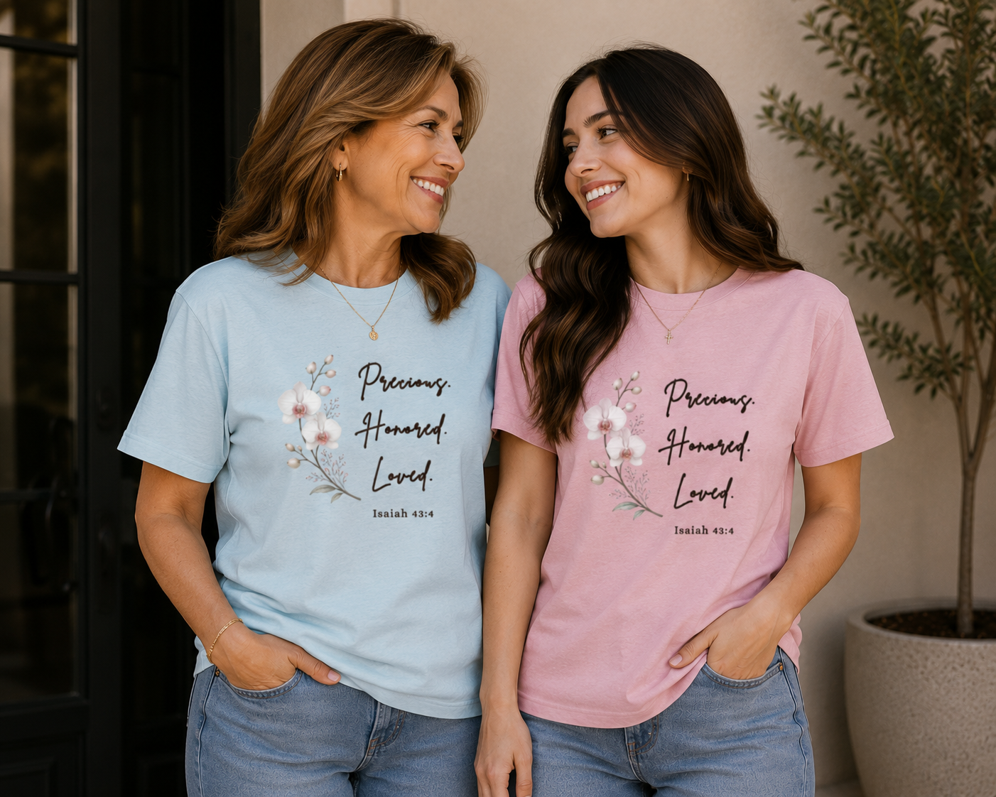 Precious. Honored. Loved.” Christian Floral T-Shirt – Isaiah 43:4